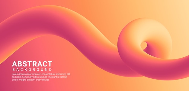 Vector orange and pink background with a pink sphere and a swirl.