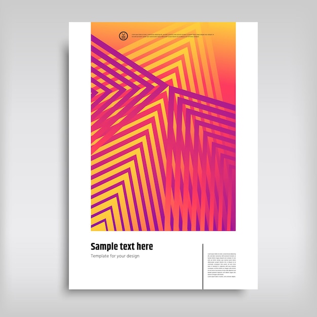 オレンジピンク黄色のグラデーションベクトルカバー抽象的な幾何学的な形のテンプレートジャーナル雑誌のデザインの背景セットヒップスターパターンカバーコレクションポスターバナーなどのモダンなデザイン