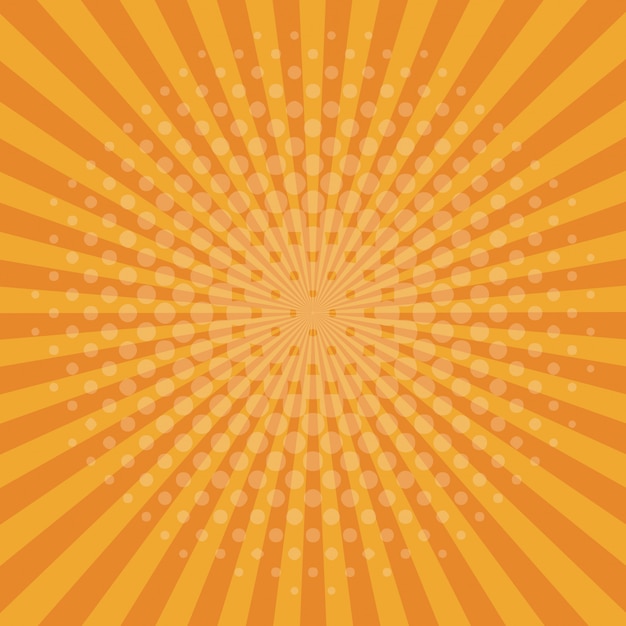 Vector orange pop art background