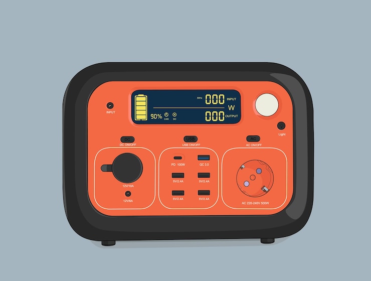 Vector orange portable power station