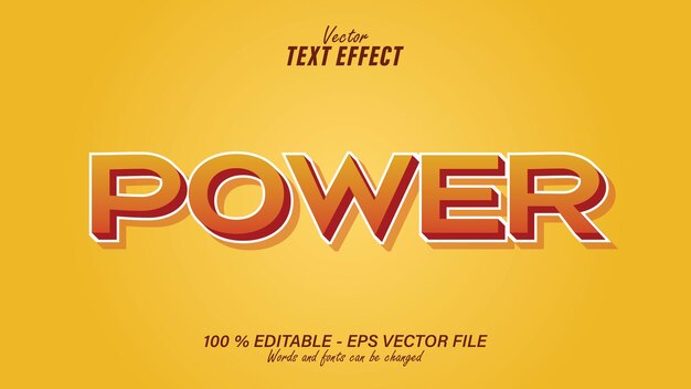 Orange power text effect template editable eps file