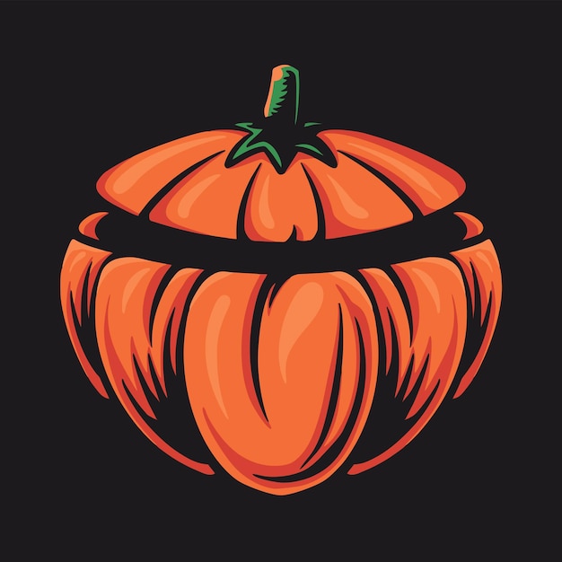 Vettore illustrazione vettoriale di caratteri di zucca arancione