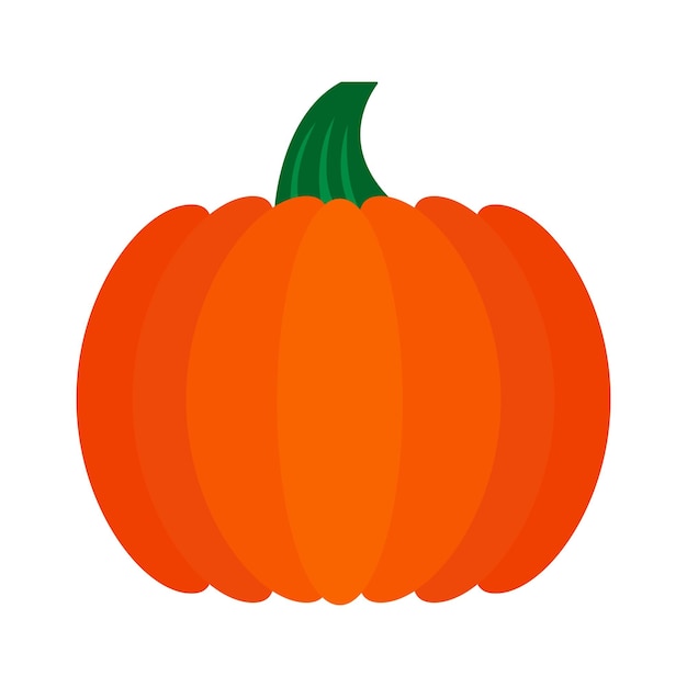 Vector orange pumpkin icon in flat style clipart