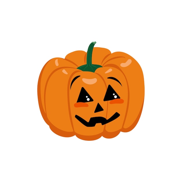 Orange pumpkin icon with face eyes