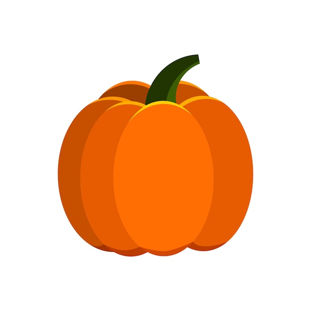 Orange pumpkin vector icon isolated on white background