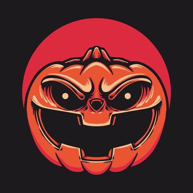 Orange pumpkin vector retro illustration