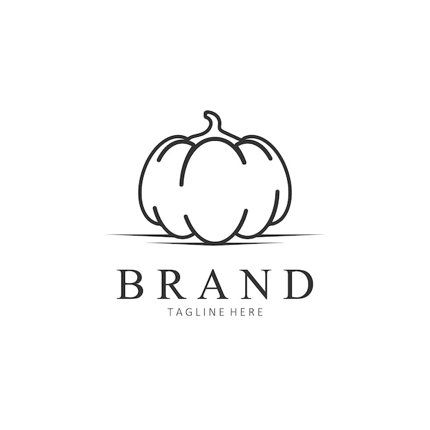 Orange Pumpkin Vegetable Logo Template Vector Illustration Flat Design