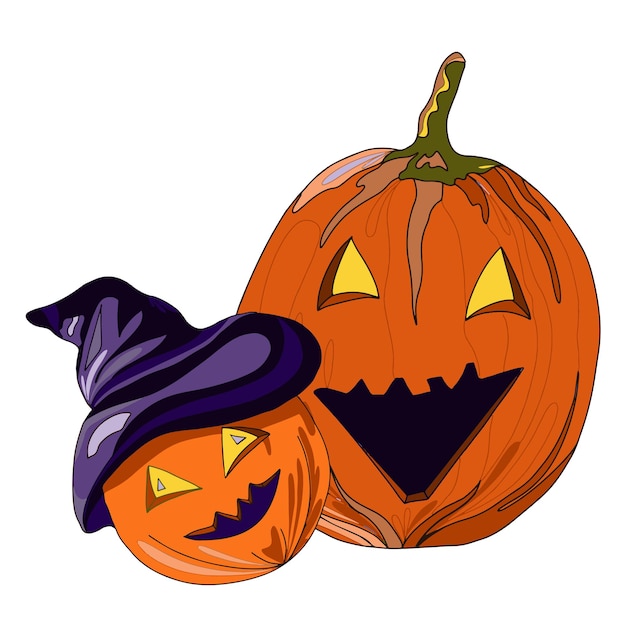 Orange pumpkins for halloween vector illustration on a white background