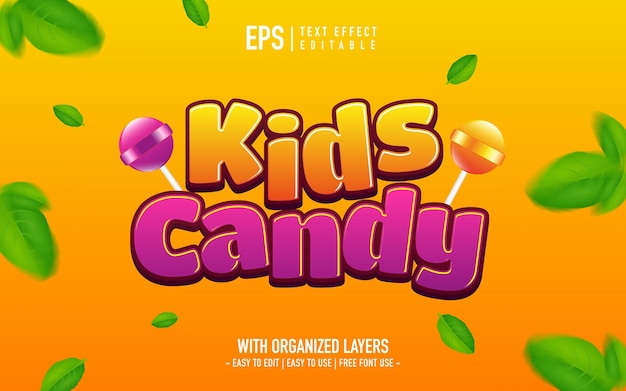 Orange and purple candy text effect