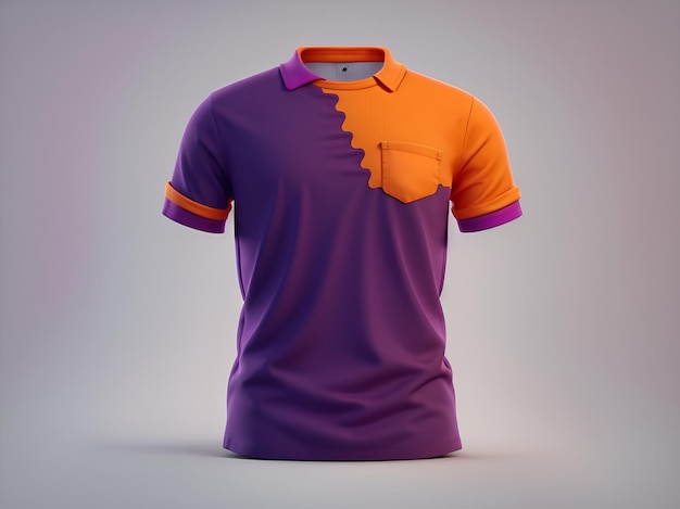 orange and purple shirt mockup concept with plain clothing