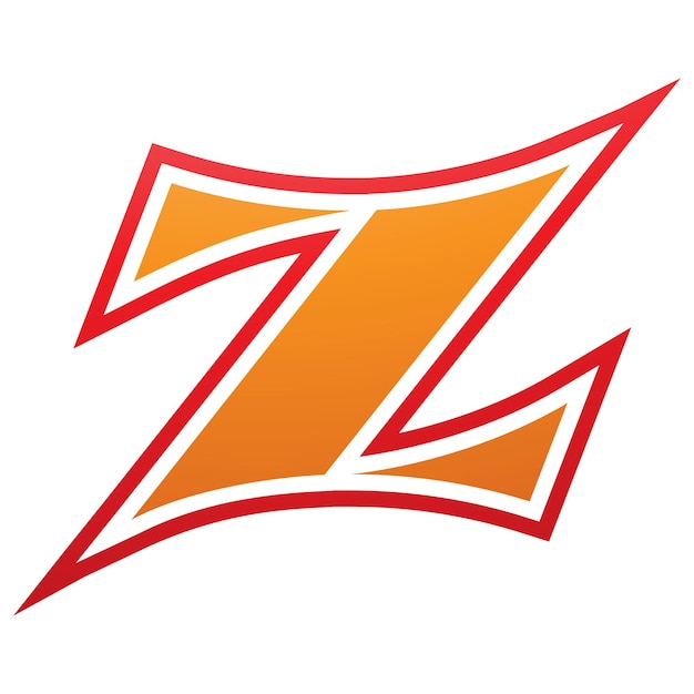 Orange and Red Arc Shaped Letter Z Icon