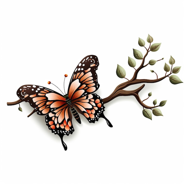 Vector orange red butterfly blue mormon breast cancer butterfly clipart