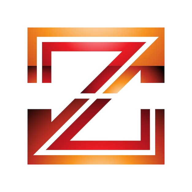 주황색과 빨간색 광택 줄무늬 모양의 문자 Z 아이콘