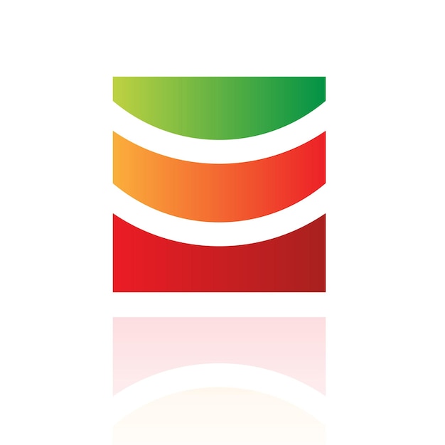 Vector orange red and green sea waves logo icon