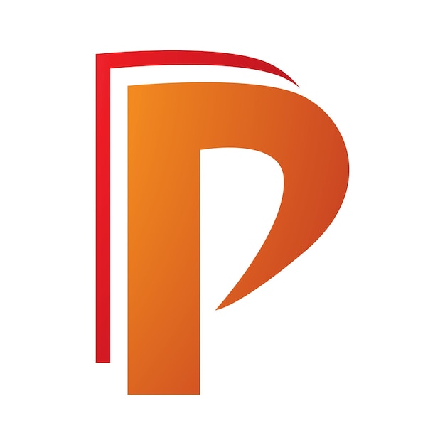 Vector orange and red layered letter p icon