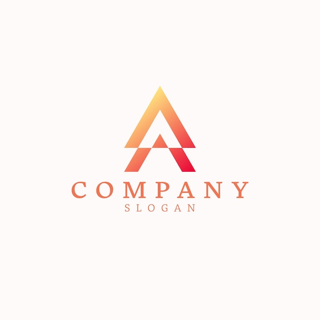 orange and red A letters Sleek elegant and clean logo design with abstract elements