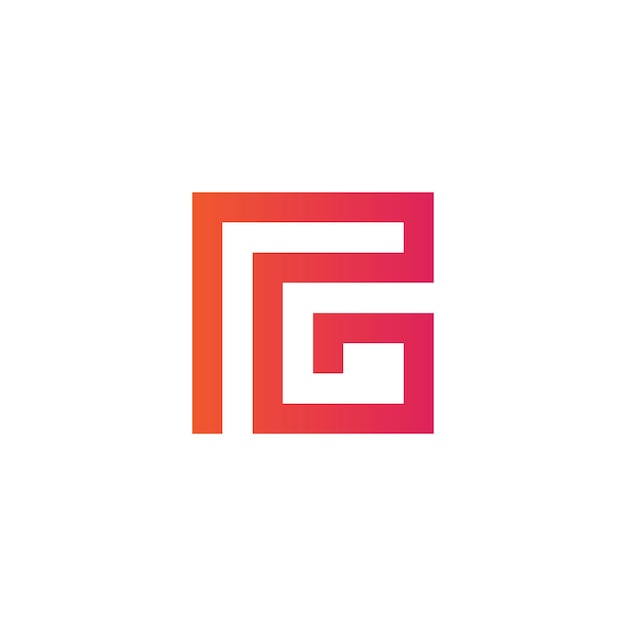 Orange and red logo with the letter g