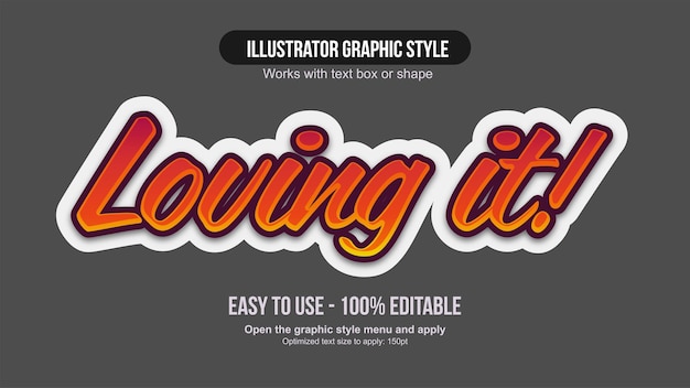 orange and red sticker style calligraphy text effect