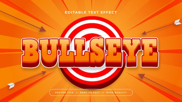 오렌지색, 빨간색, 색 Bullseye 3D 편집 가능한 텍스트 효과 글 스타일