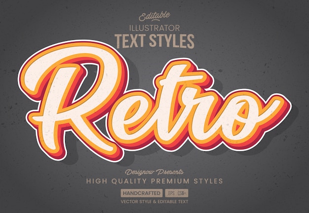 Vector orange retro text style