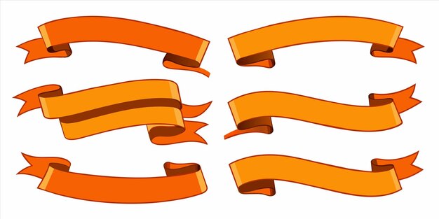 Vector orange ribbon with orange strips that say quot the number 5 quot