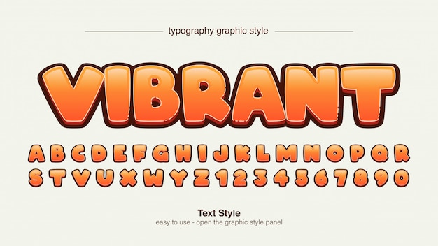 Orange rounded cartoon typography