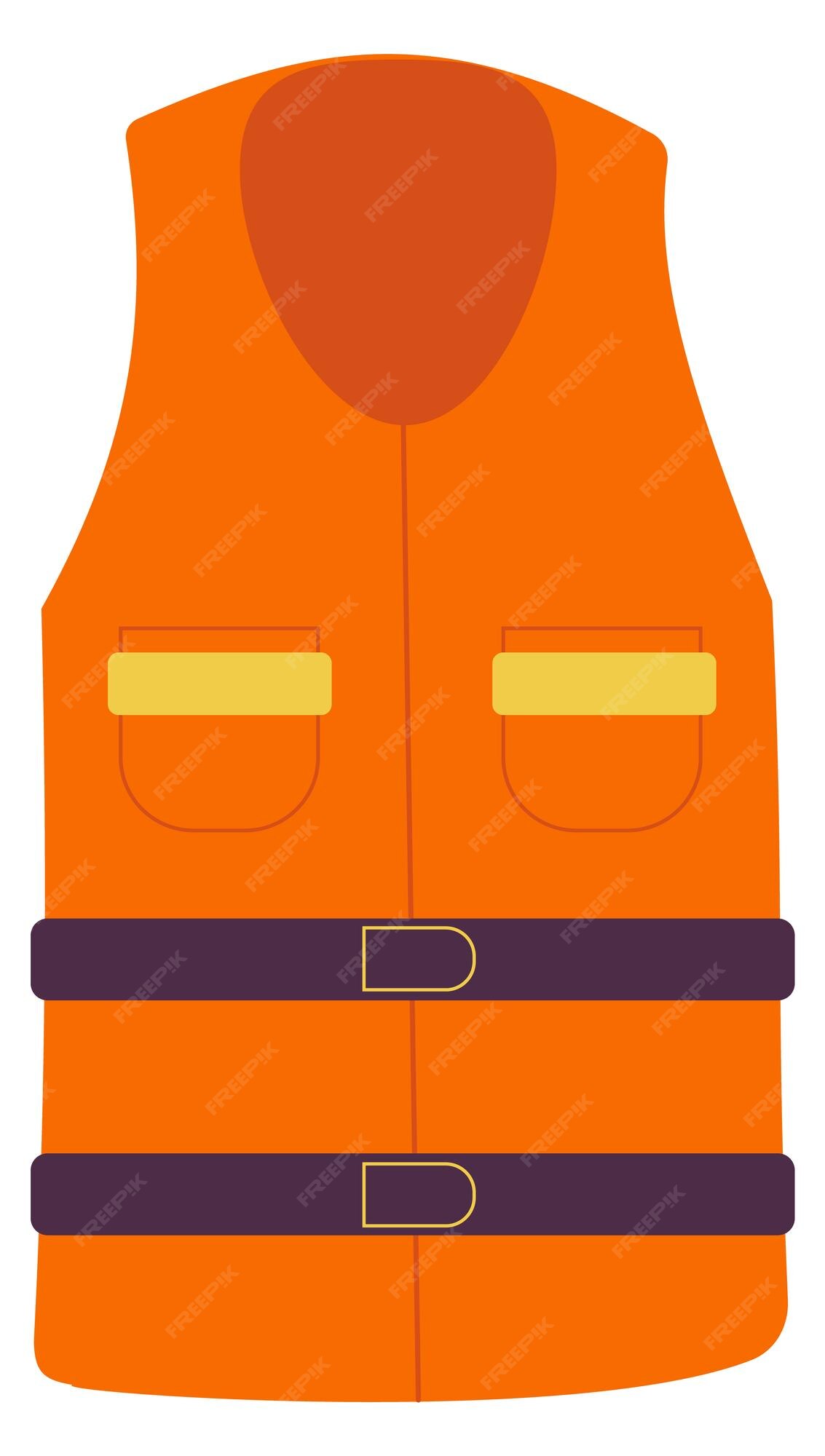 Premium Vector | Orange safety vest protection jacket color icon