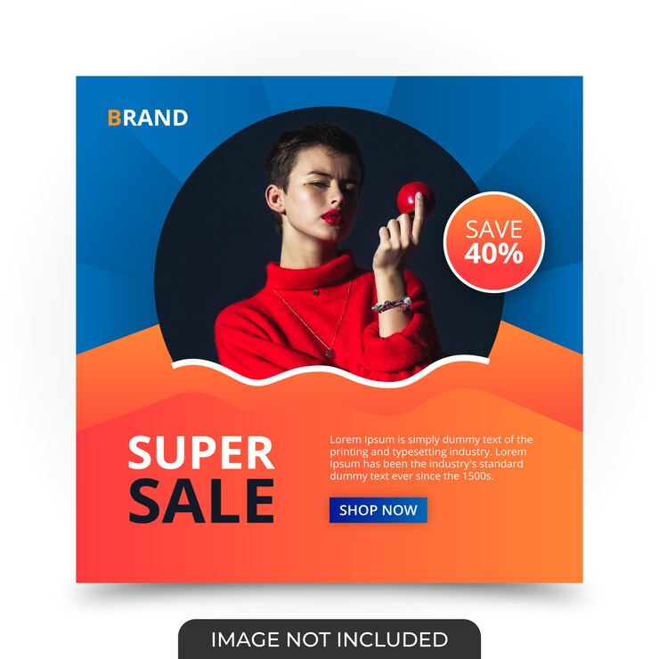 Orange sale social media instagram post template