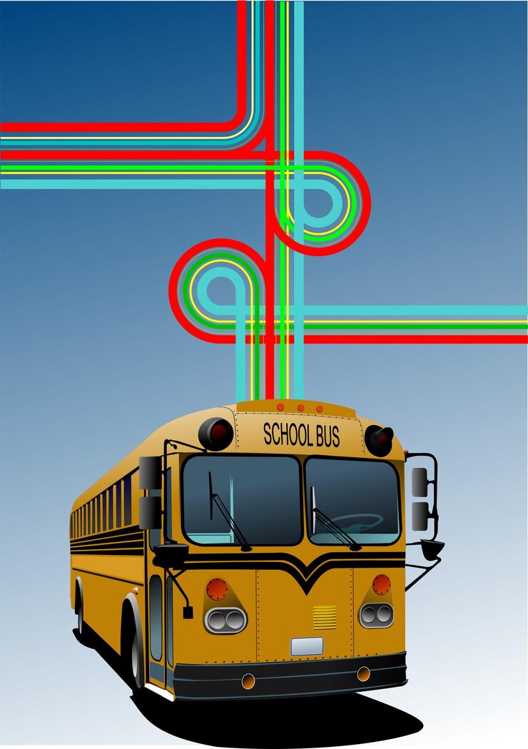 वेक्टर orange school bus