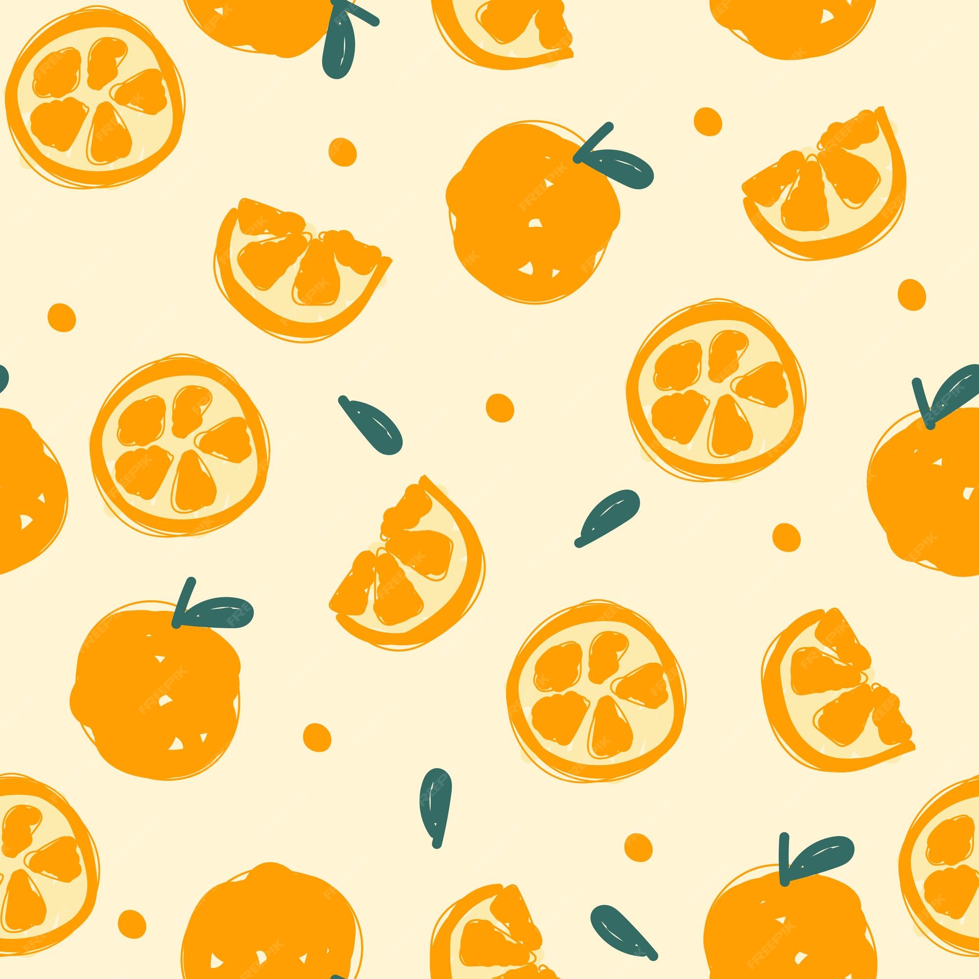 Premium Vector | Orange seamless cute pattern for backdrop wrapping paper  fabric wallpaper fashion prints printing with in hand drawn style pastel  background