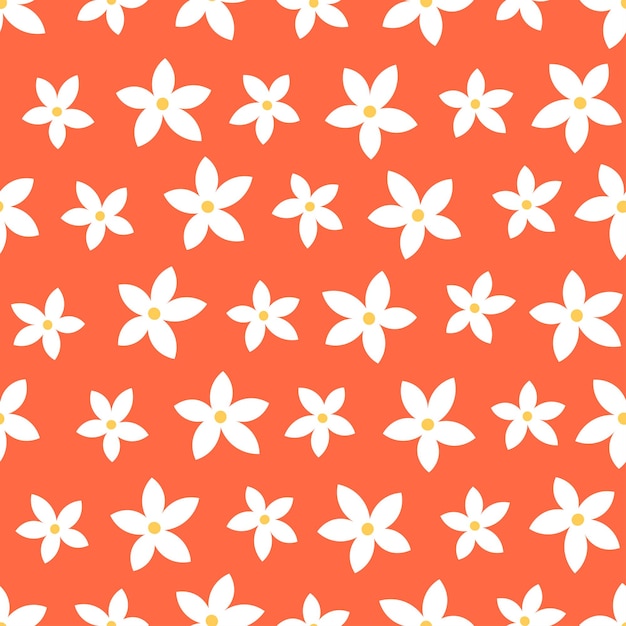 흰색 꽃과 오렌지 완벽 한 패턴입니다.