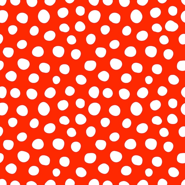 Orange seamless pattern with white spots