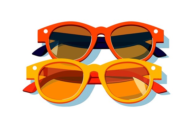 Orange shades cooling eye glasses vector illustration