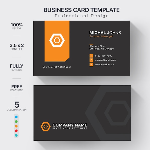 Orange shape visit card