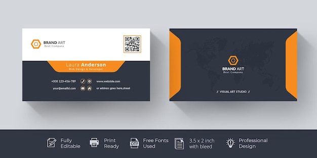 Orange shape visit card