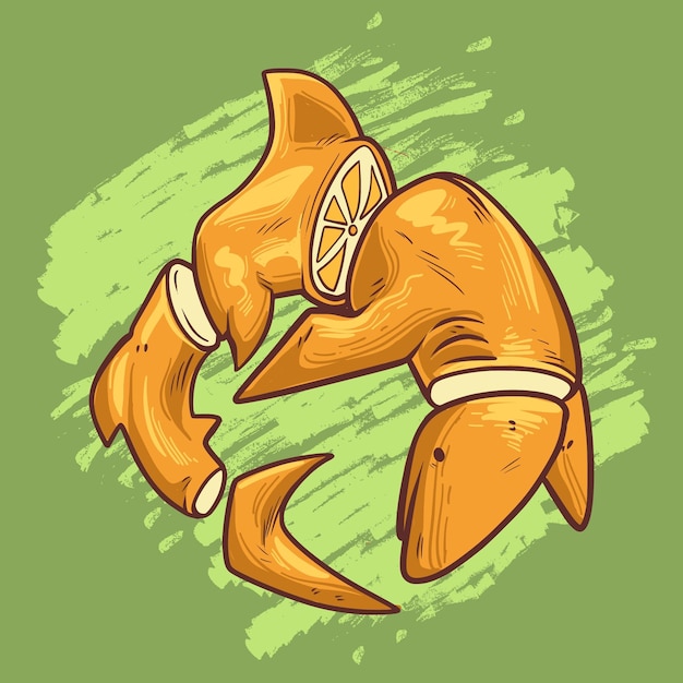 Vector orange shark pieces premium vector