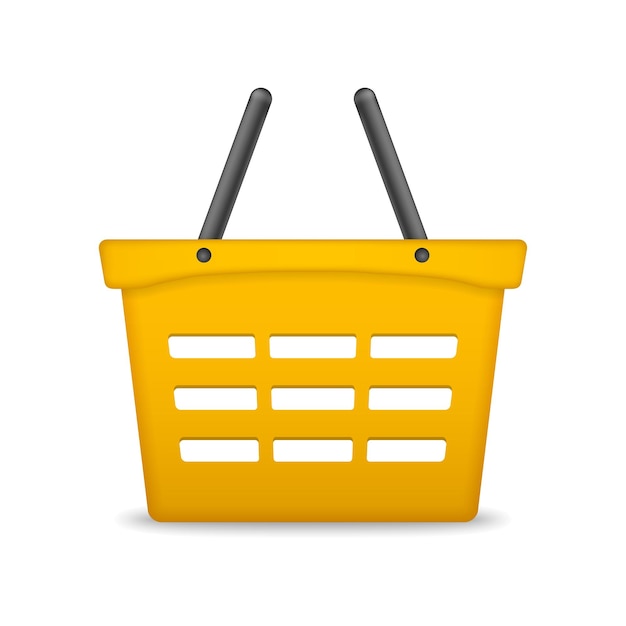 Orange shopping basket on white background vector eps10 illustration