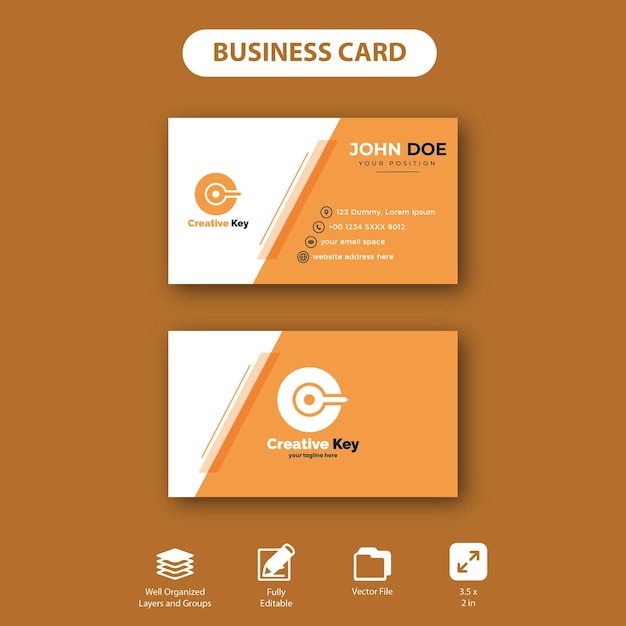 Orange Simple Business Card