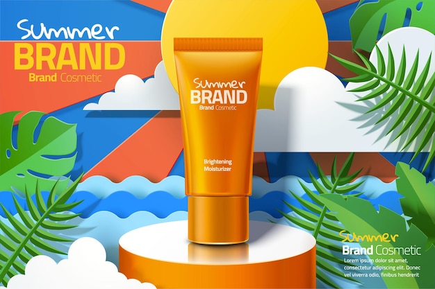 Orange skincare plastic tube ads