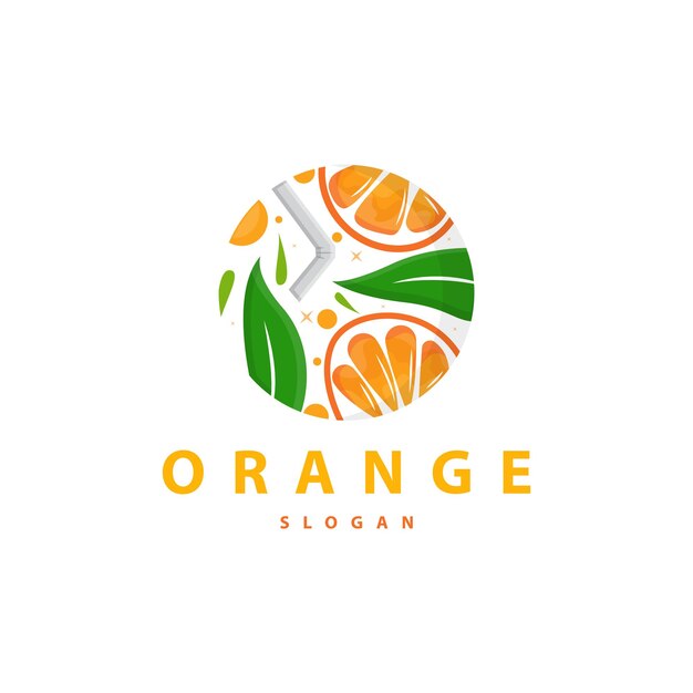 Orange Slice Fruit Logo Fresh Juice Fruit Design Symbol Template Vector Illustration