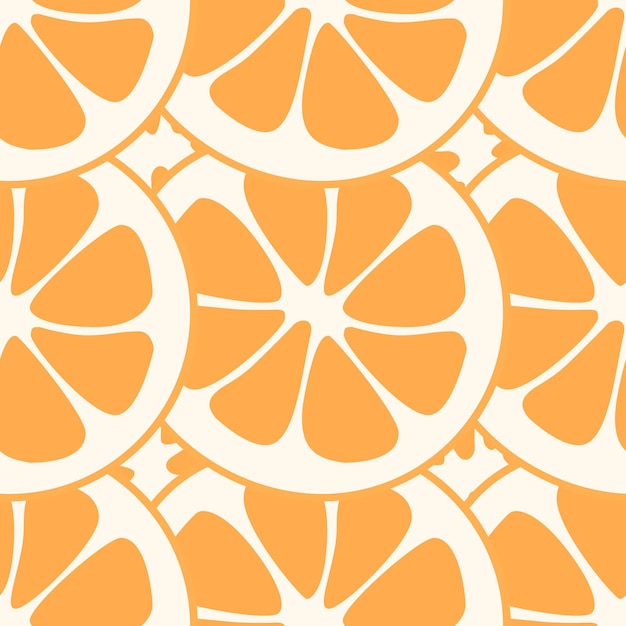 Orange slice seamless pattern vector. Summer vector illustration. Fruit juice.