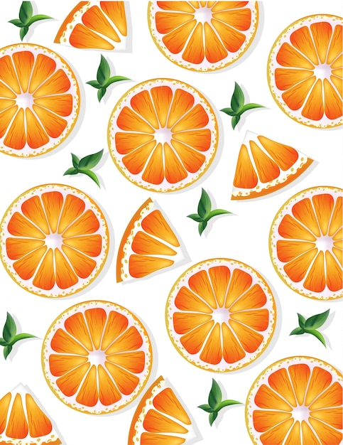 Vettore sfondi arancioni di fette arancione