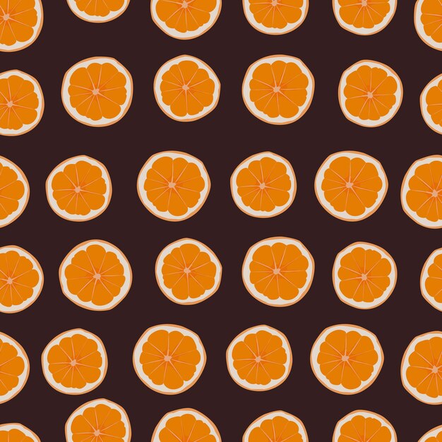 Vector orange slices pattern. seamless orange fruits pattern