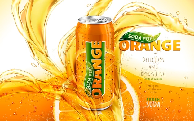 Orange soda pop ad