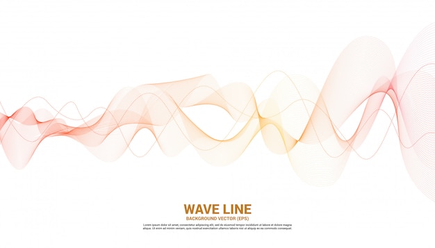 Orange Sound wave line curve on white background. Element for theme technology futuristic vector