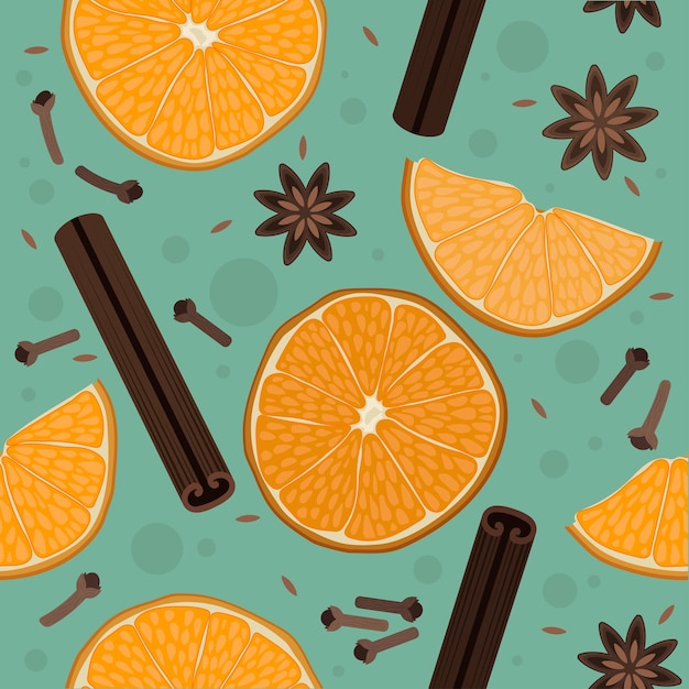 オレンジとスパイスのパターン