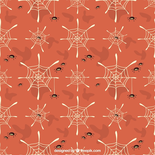 Vector orange spider webs pattern