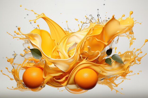 Orange splash isolated on white background