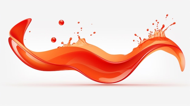 Vector orange splashes of liquid with orange splashing on a white background