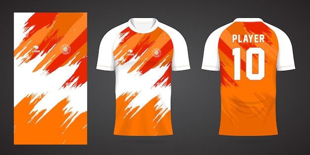 Premium Vector  Orange sports shirt jersey design template